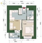 1-комнатная квартира 31.71м²